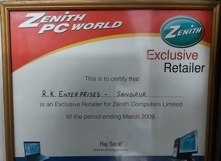 Certificate of Zenith